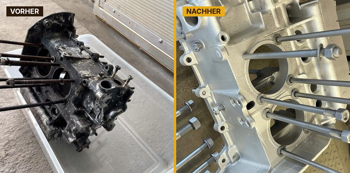 Motorblock – vorher und nachher